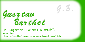 gusztav barthel business card